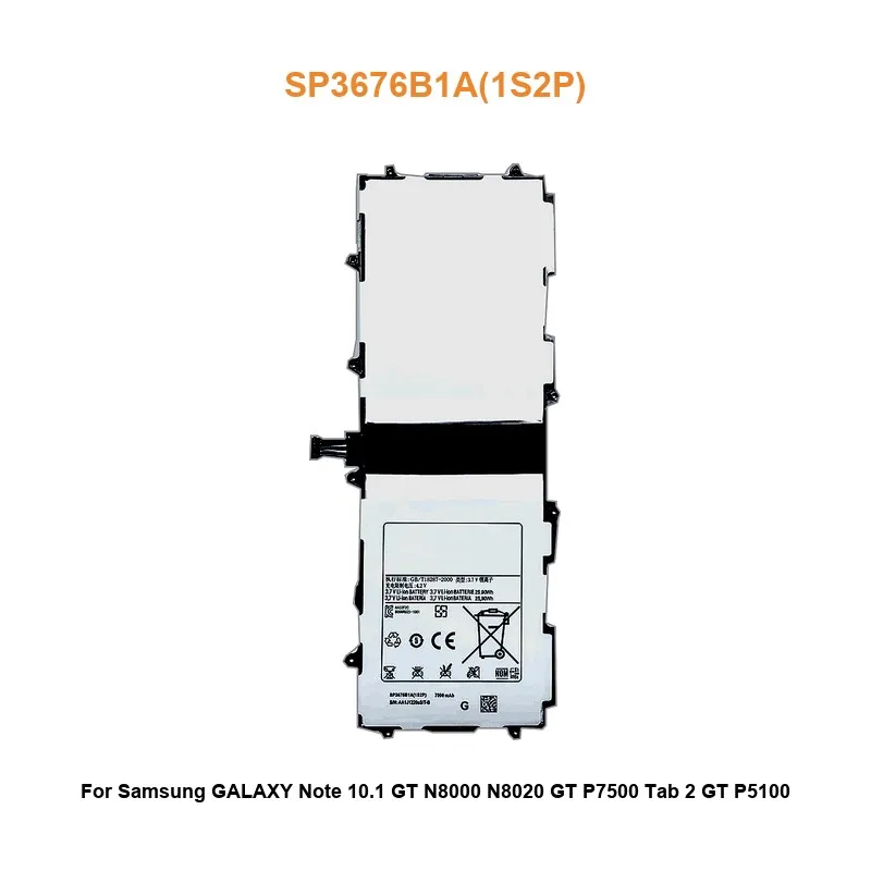 

SP3676B1A(1S2P) Tablet Battery For Samsung Galaxy Note 10.1 GT N8000 N8010 N8020 GT P7500 P7510 Tab 2 GT P5100 P5110 P5120