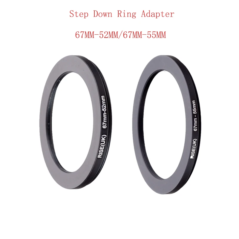 RISE(UK) 67mm-52mm 67mm-55mm 67 to 52  67-to 55 Step Down Filter Ring Adapter for fujifilm nikon canon