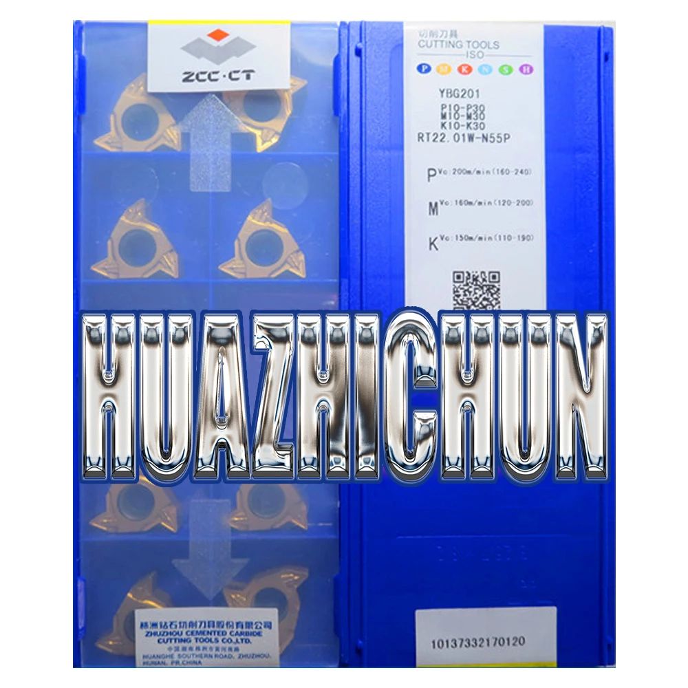 

HUAZHICHUN YBG201 205 RT22.01W-N55P N60P Thrreading Carbide Inserts Lathe Cutter Tools