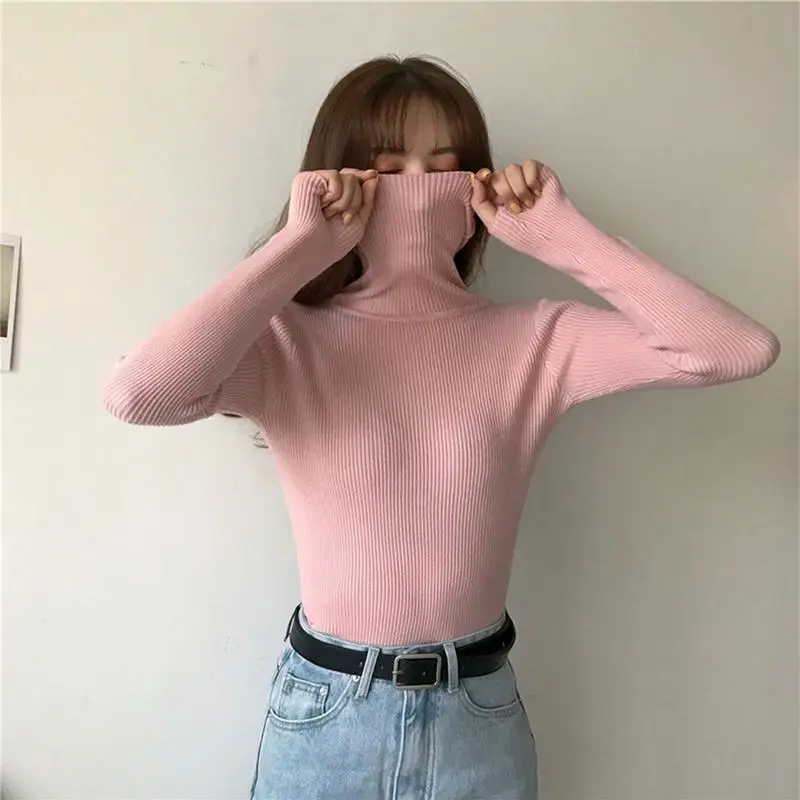 Women Turtleneck Sweater Fashion Sweater Clothes Turtleneck Shirts With Long Sleeves Machine Washable Warm Sweaters For Fall