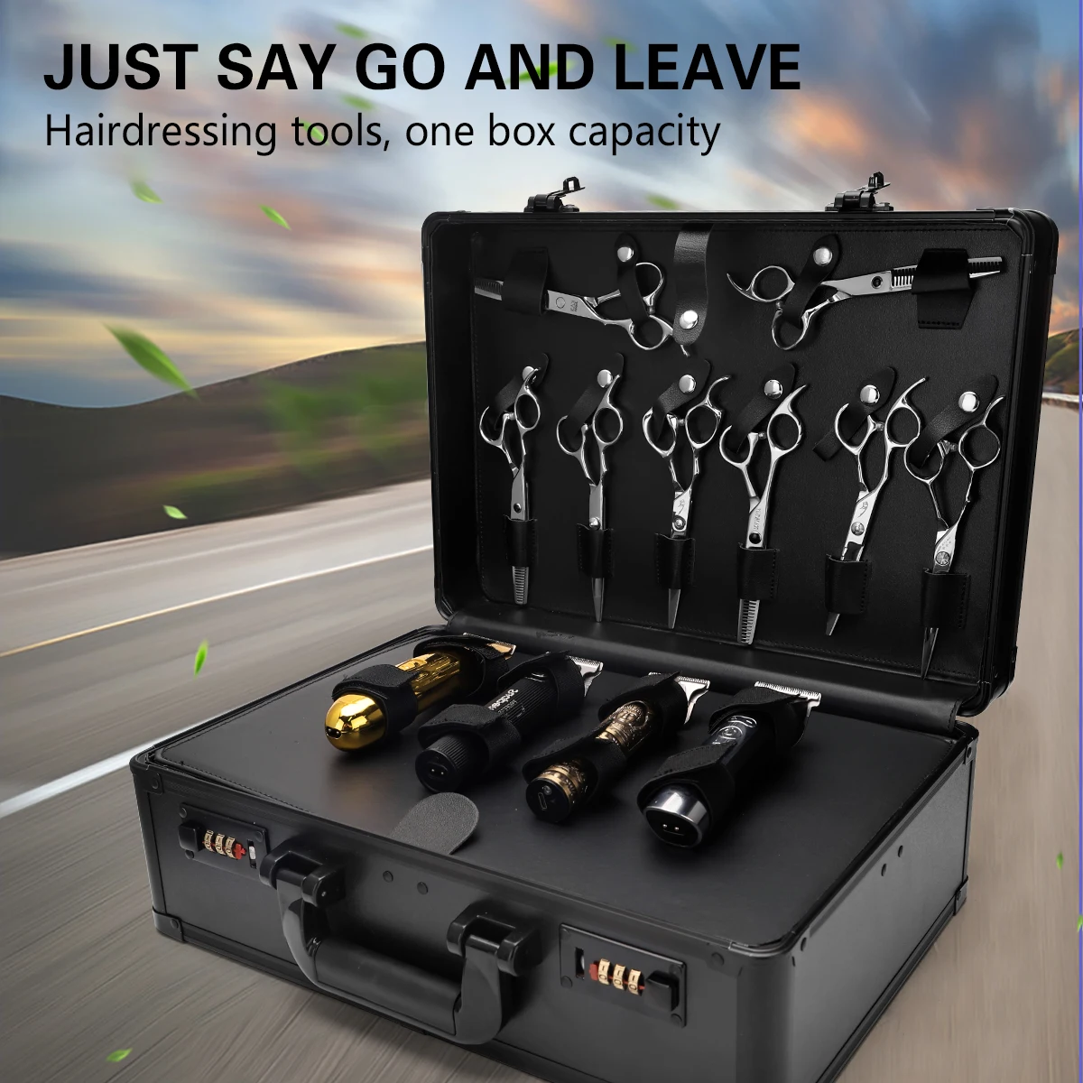 Portable Barber Hairdressing Tool Box Salon Large Capacity Professional Hair Kit Organizer Storage Display Box Lock Suitcase