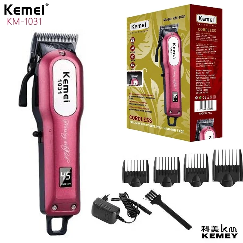 

Kemei KM-1031 Electric Hair Clipper with LCD Cordless Cheap Trimmer Baby Hair Trimmer Maquina De Cortar Cabelo Profissional