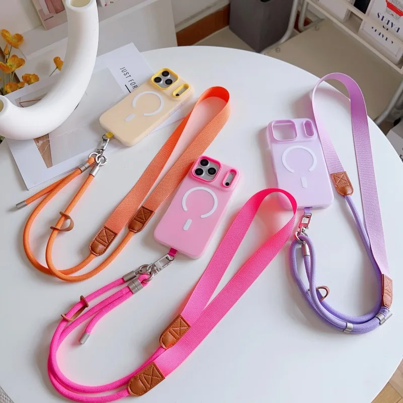 Universelle Handyhülle mit Trageband für iPhone 18 Pro Max 17 14 12 13 15 16 Plus, magnetisch, stoßfest, Candy Crossbody, Halsband, Schutzhülle