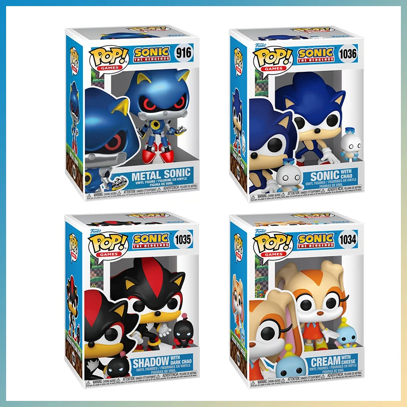 Funko Pop Sonic The Hedgehog Game Figure Shadow Cream Kids Model Toys Collect Car Accessory Room Decorations New Year Gifts