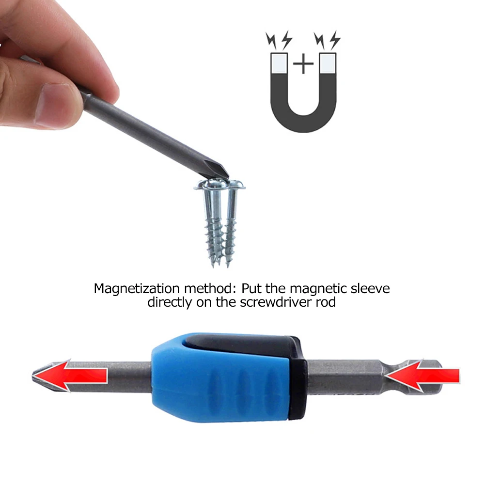 Bits Magnetizer Powerful Magnetic Socket for 6.35mm Screwdriver Bits Magnetizer Demagnetizer Tool for Hex Shank Drill Bit Holder