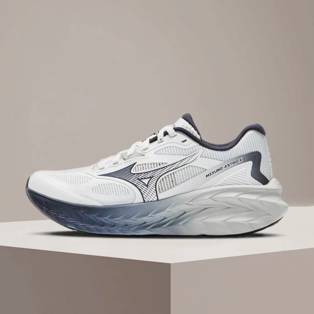 Mizuno ASTRO X Unisex White/Gray/Blue Low-Top Runners – Breathable Mesh Construction & Versatile Comfort D1GH250505