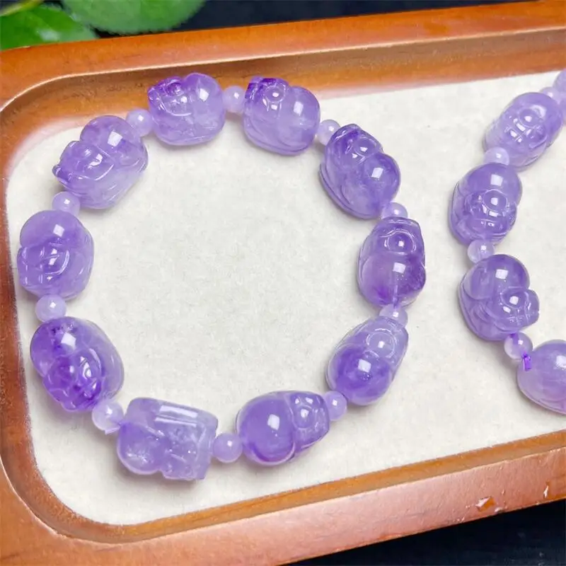 Natural Lavender Quartz Amethyst Pixiu Bracelet Women Beautiful Colorful Energy Healing Reiki Fashion Jewelry 11X15MM 1PCS