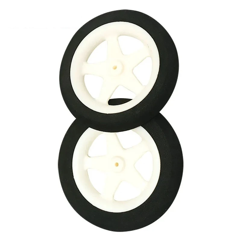 XFlight 2 pièces roues en mousse RC 55mm/60mm/76mm pneus légers en éponge à 5 rayons pour pièces de rechange de train d'atterrissage d'avion RC