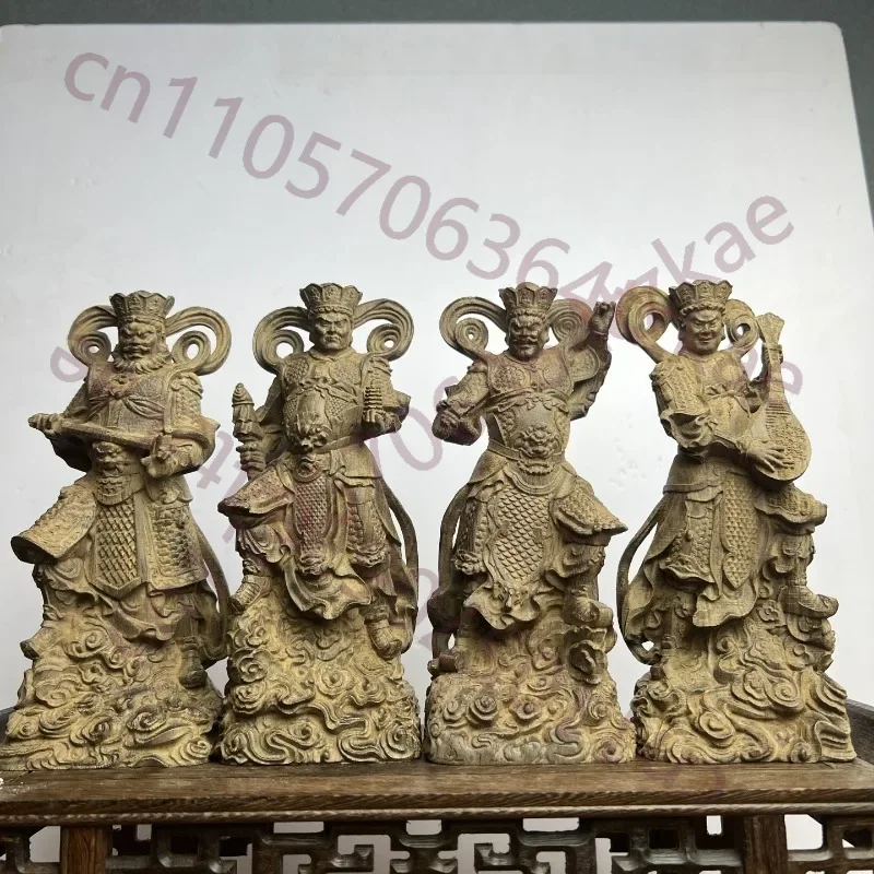 Hand-Carved Agarwood Four Heavenly Kings Statue - 7.3