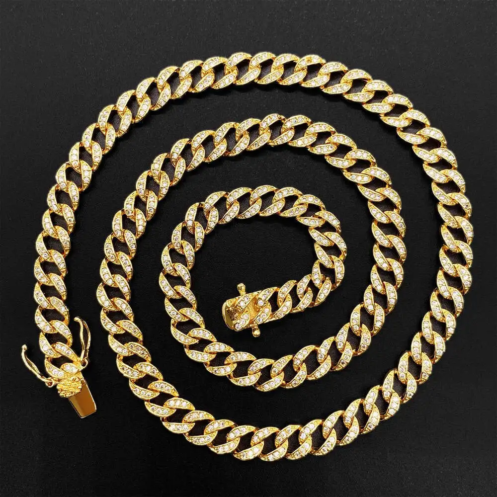 Hip Hop Jewelry 925 Sterling Silver 18k Gold Plated 8mm Cuban Chain Necklace Vvs Moissanite Iced Out Cuban Chain