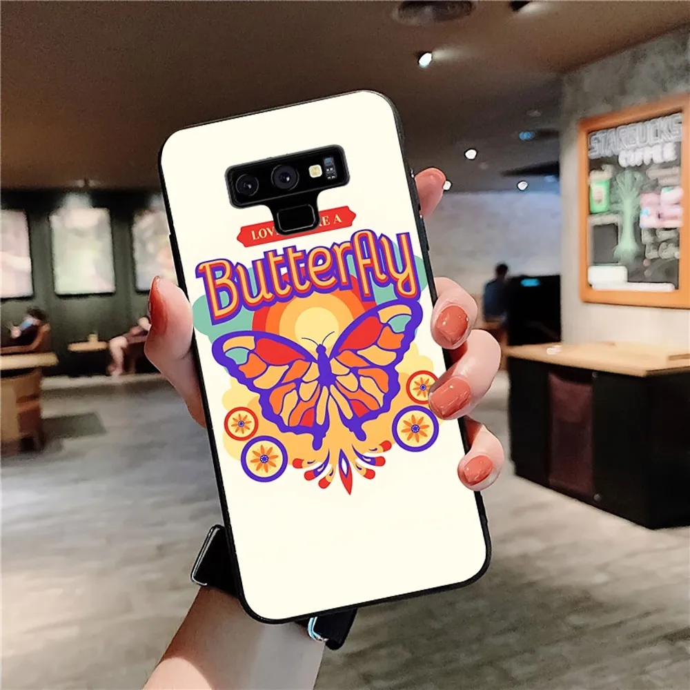 Чехол для телефона INS Retro Butterfly для Samsung Note 8 9 10 20 Pro Plus Lite M 10 11 20 30 21 31 51 A 21 22 42 02 03