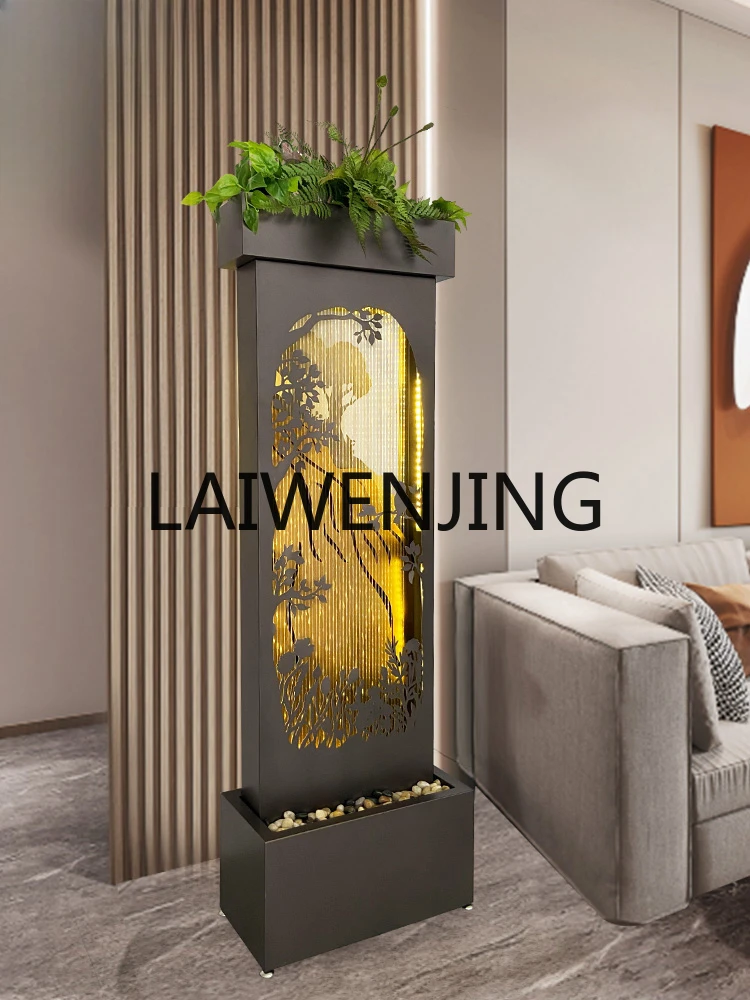 

Floor-to-ceiling flowing water ornament next to the sofa Circulating water curtain wall Light luxury high-end decorationfountain