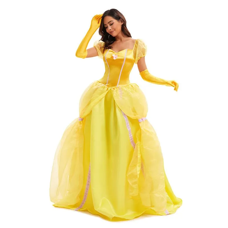 

Adult Beauty And the Beast Princess Costume Halloween Performance Stage Cosplay Outfit Traditional Chinese Ethnic Women's Wear