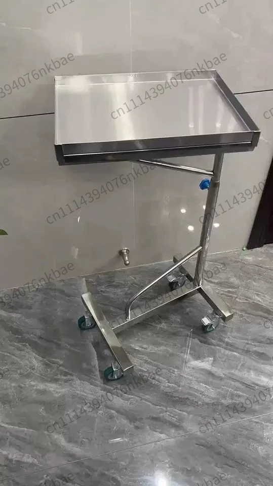 304 Stainless Steel Height Adjustable Mayo Stand Surgical Instrument , Medical Hospital Operating Room Instrument Trolley Cart - view 3