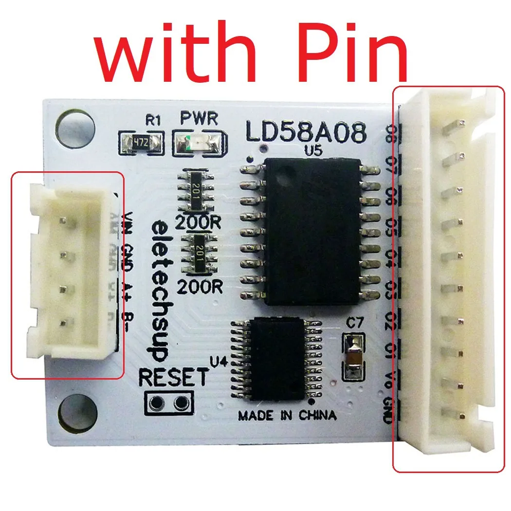 RS485 to PWM Output Darlington Transistor Driver Module 8 Channel Controller Module for Multilayer Signal Lights Warning Alarm