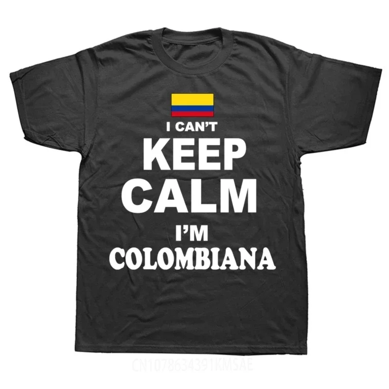 Womens Colombia Keep Calm Camiseta Mujer Colombian Tshirt Hip Hop Cotton Men Tops Tees Fashionable Family T Shirt