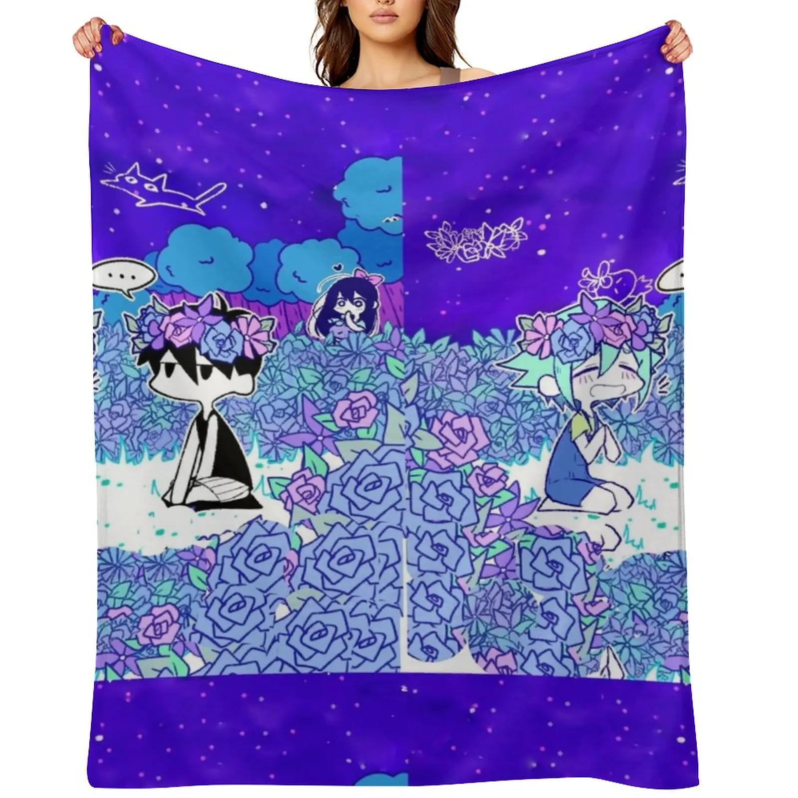 

Omori Basil And Folower Sticker - Omori Basil And Folower Poster Throw Blanket for sofa Thermals For Travel Hairy Blankets
