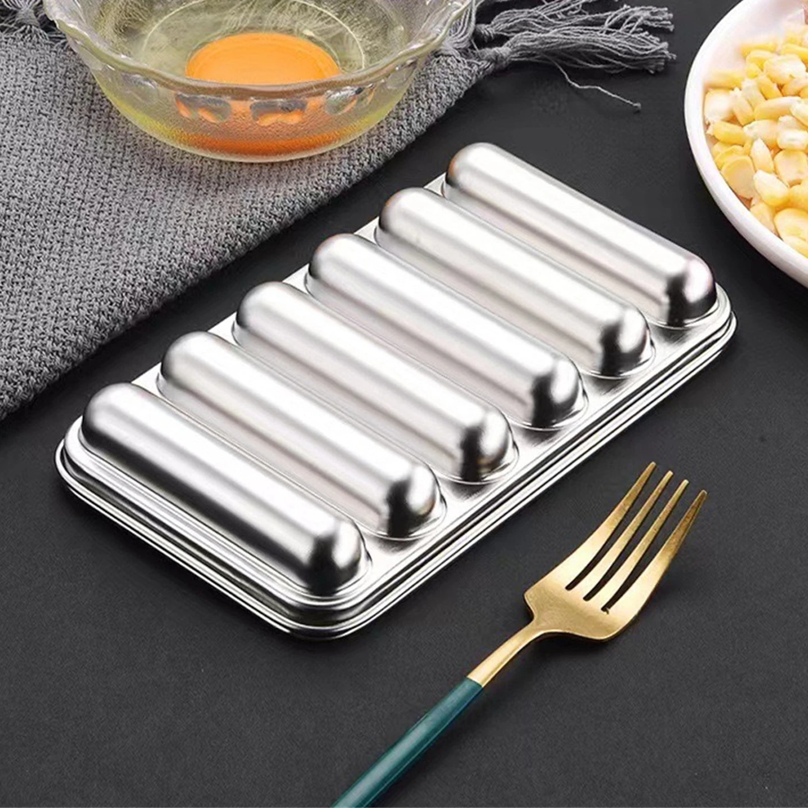 

6-grid Sausage Mold Stainless Steel Homemade Sausage Mold Easy Cleaning Cookwares Practical Household Kitchen Accessories