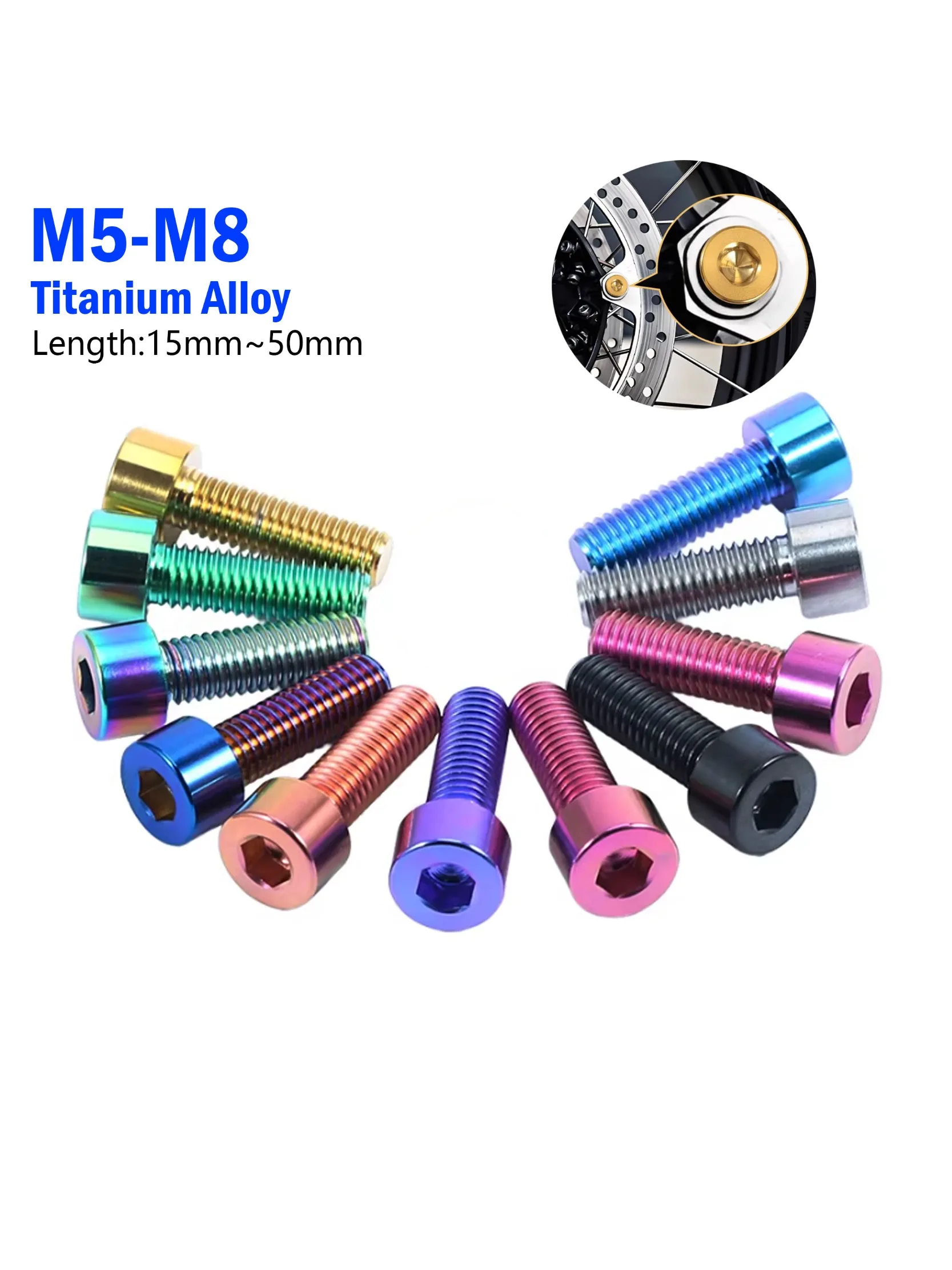 AliExpress NONE 1Pc DIN912 TC4 Titanium Bolt M5 M6 M8 Allen Key Square Head Screw for Bicycle Stem Seatpost
