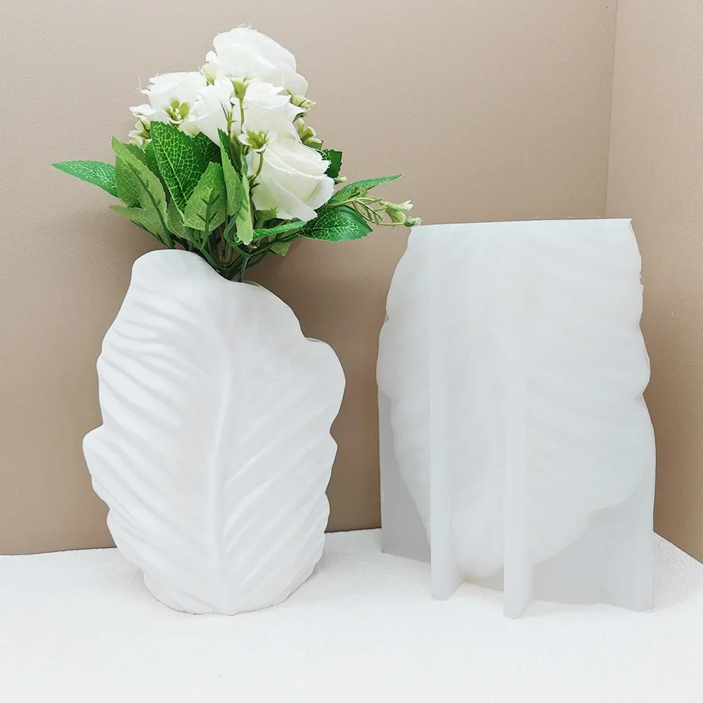 

Simple Vase Resin Silicone Mold Atmosphere Leaf Vase Concrete Cement Mold Art Home Decor Home Decor Gift