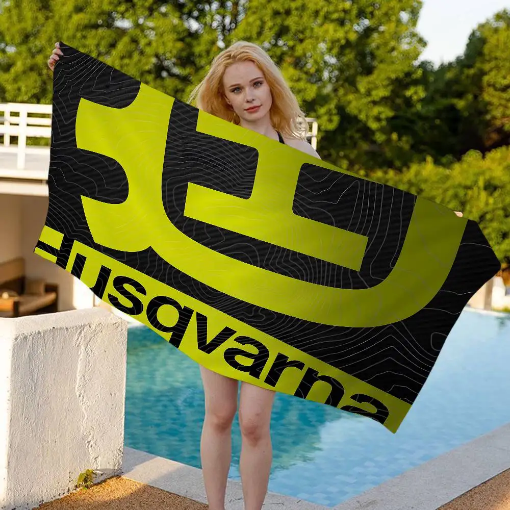 H-HusqvarnaS Logo Beach Towel Colorful Bath Towels for Girl Microfiber Quick Dry Custom Sand Free Beach Yoga Spa Gym Pool view 5
