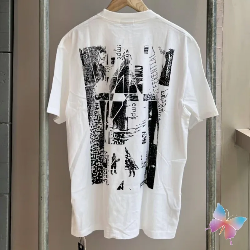 24ss Summer CAVEMPT Tshirts Abstract Geometric Shadow Patterns Men Women Cotton Loose Short Sleeve Oversized Cleanfit CE Tops