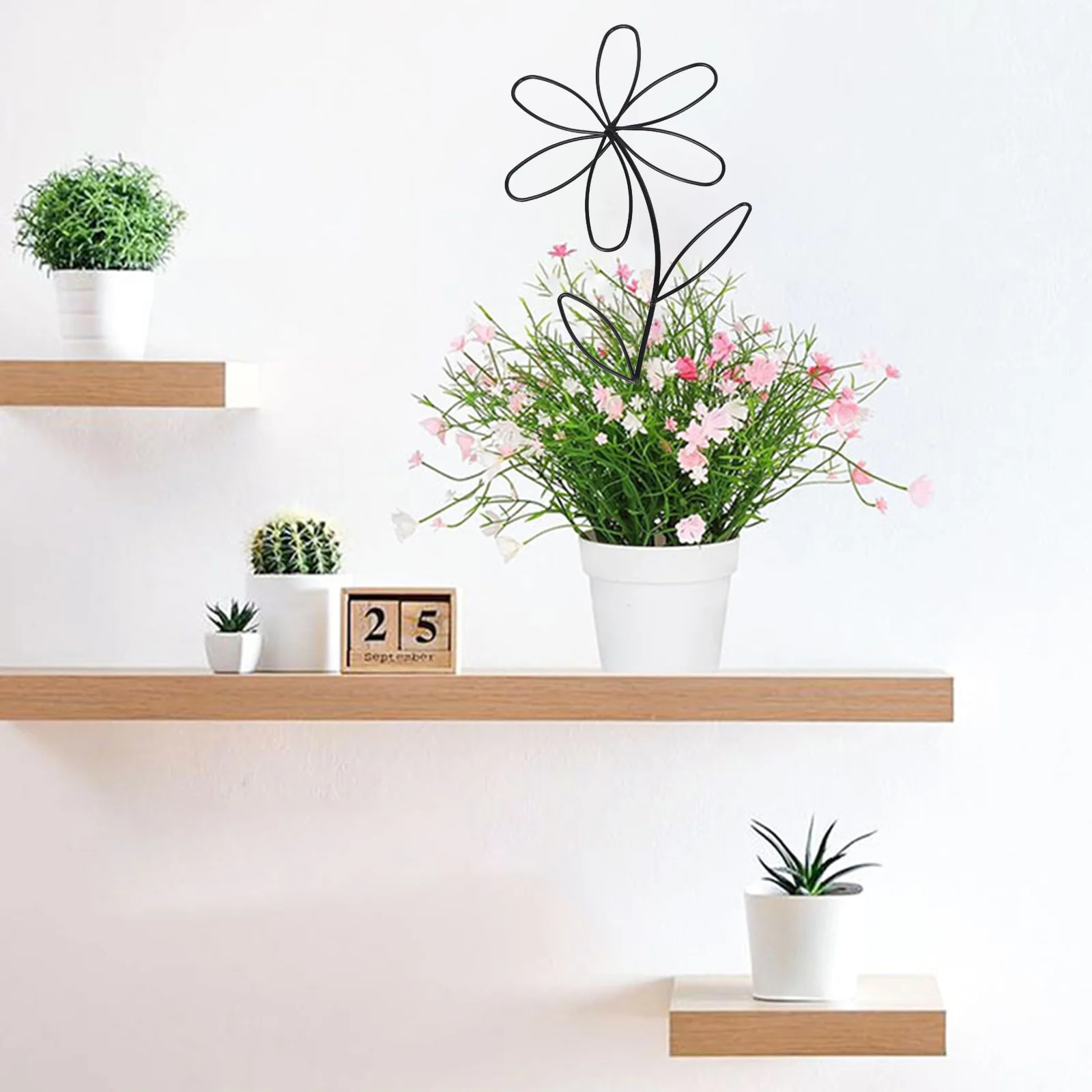 2pcs Indoor Plant Leaf Trellis Creative Flower Shape Bracket Small Metal Trellis Exquisite Climbing Plants Support Trellis