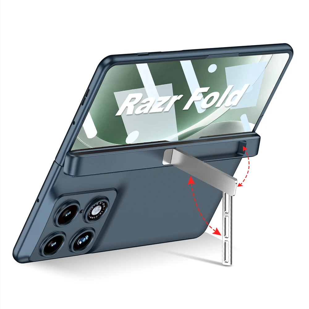 Magnetyczny Stojak z Zawiasem, Etui Kompleksowe z Ochroną Ekranu i Obudową z Matowego Plastiku dla Motorola Razr Fold / Moto Razr Fold — zdjęcie produktu 3
