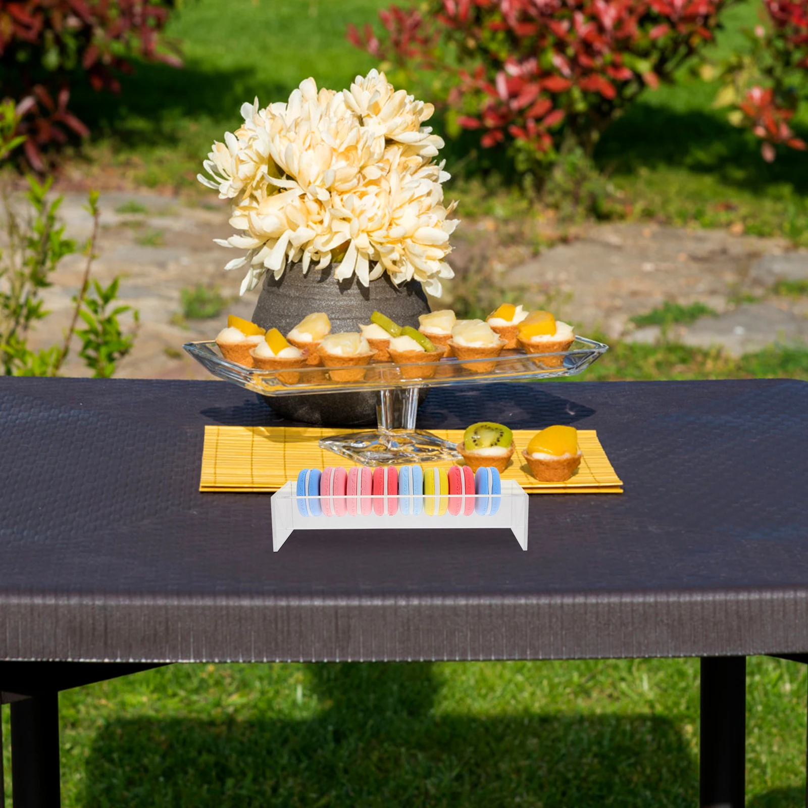 

1pc Clear Acrylic Macaron Display Stand Transparent Dessert Tray Cookie Rack For Party Wedding Event Stable Showcase