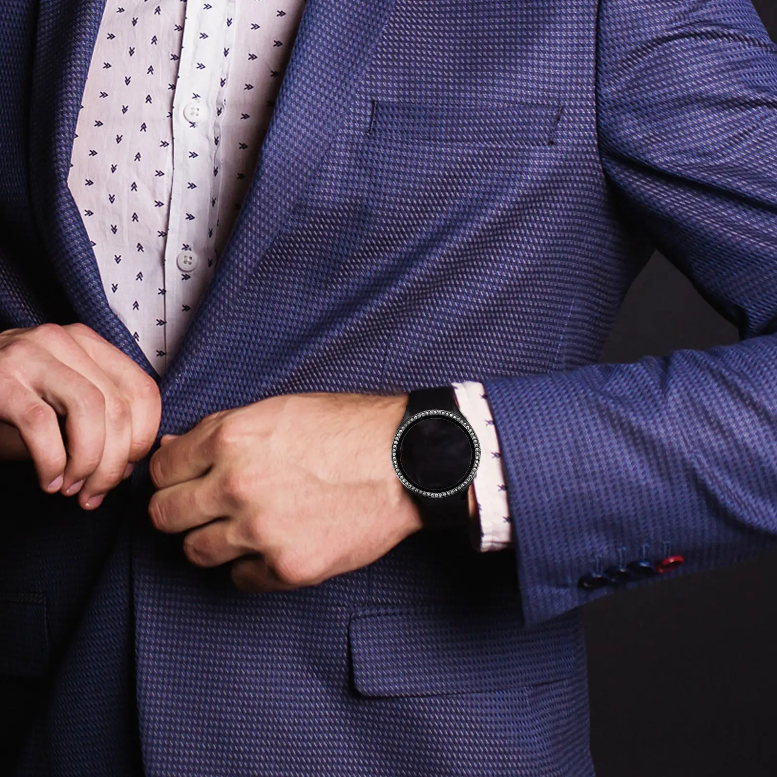 

2Pcs Watch Screen Protector Protective Case Cover Lightweight Durable Creative Design Rhinestone Shell Compatible with Galaxy