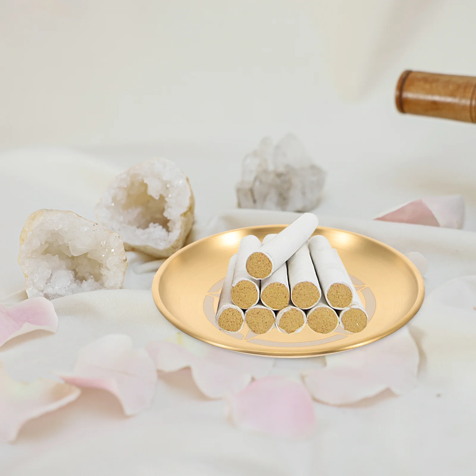 

Round Pentagram Metal Tray Decorative Plate Jewelry Storage Altar Decoration Ritual Use Pentagram Plate