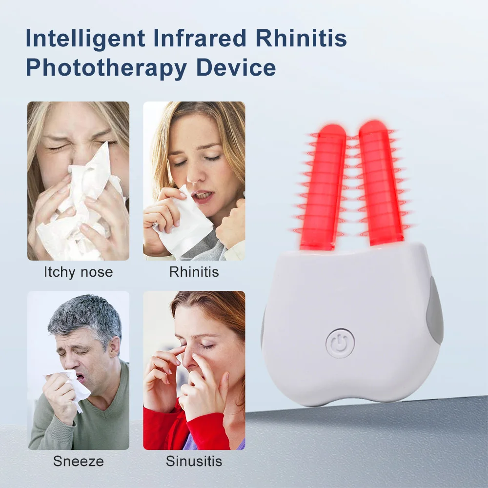 

Intelligent Nasal Phototherapy Dual UV Sanitizing Base Red Light Infrared Therapy for Chronic Rhinitis Itchy Runny Nose Care