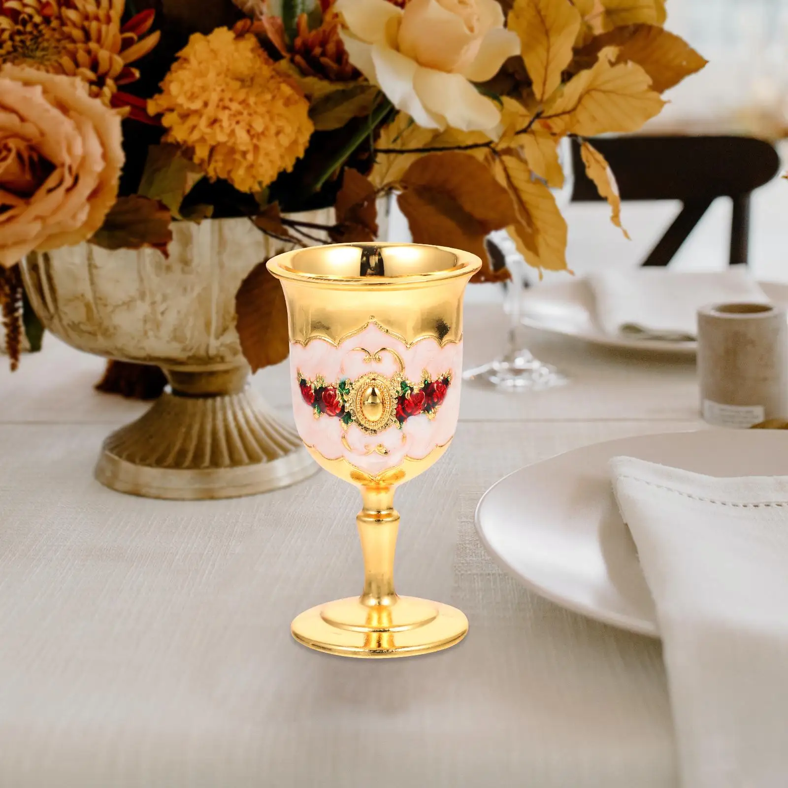 

Tall White Glass Cup Shaped Stem Goblet High Quality Alloy Reusable Unbreakable Safe Large Wide Mouth for Picnic