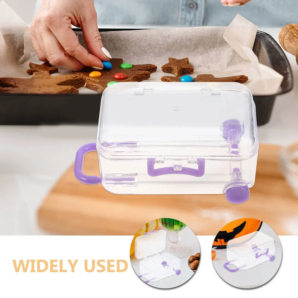 

8pcs Purple Mini Suitcase Candy Boxes Trolley Case Wedding Party Favor Material Storage Boxes Candies Gifts Travel
