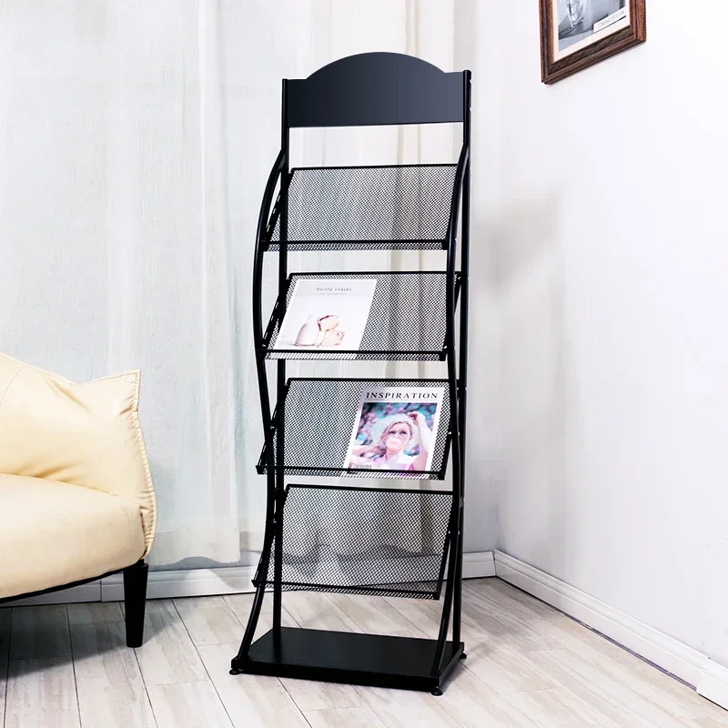 

Magazine Shelf Data Display Stand Brochure Book Shelf Flyer Page Floor Plan Newspaper Shelf