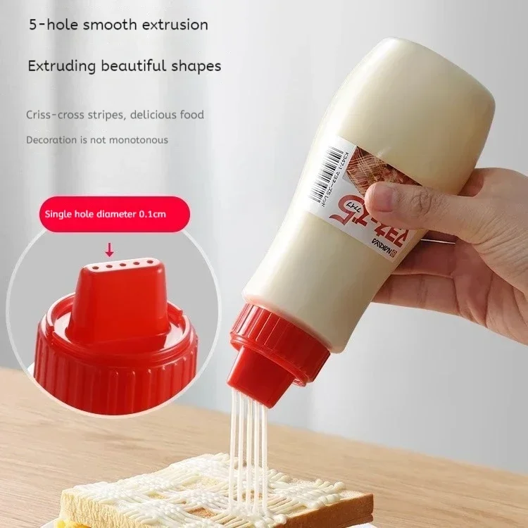 Botella exprimible de plástico de grado alimenticio para cocina, para salsa de tomate, salsa para ensalada, utensilios de condimentación, vasos con pegatinas, vaso tipo tumbler