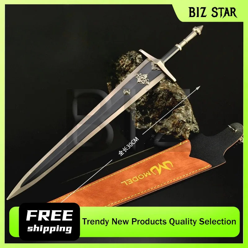 Modèle d'arme périphérique de jeu Eldenn, 30cm/11.81 pouces, épée de Prison solitaire, couverture en métal et cuir, édition d'ornement, Collection, cadeaux de bureau