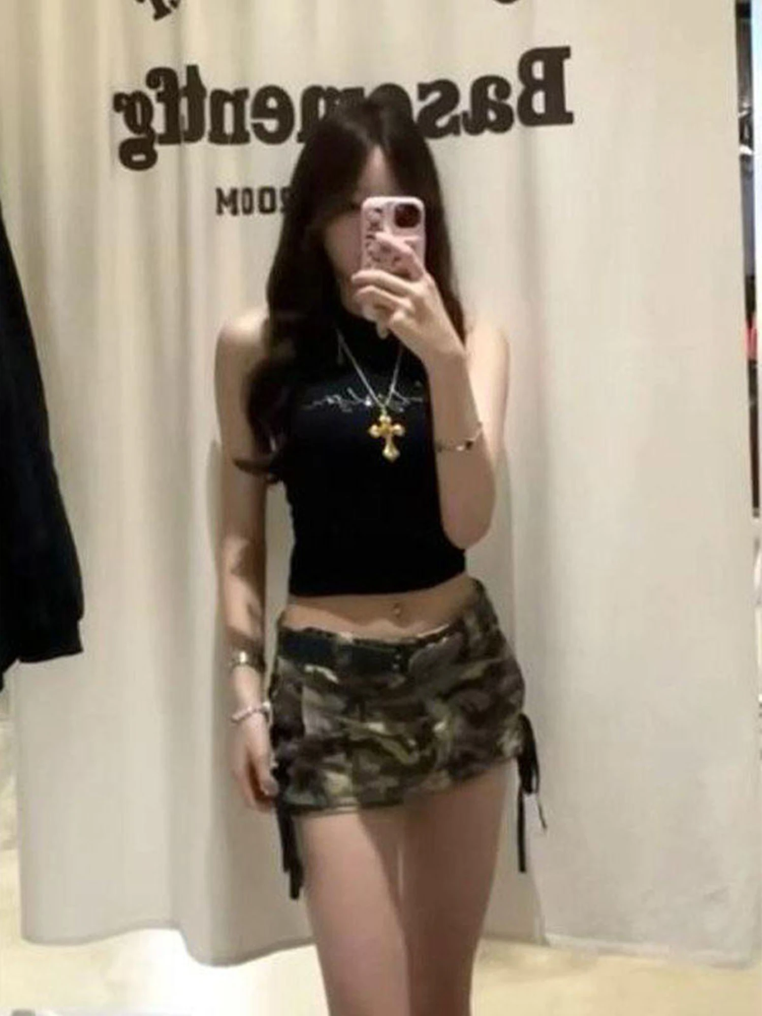 Women Camouflage Denim Skirt Vintage 2000s Low Rise Jean Skirt Harajuku Korean Style Y2k A-line Cowboy Skirt Summer Clothes 2026