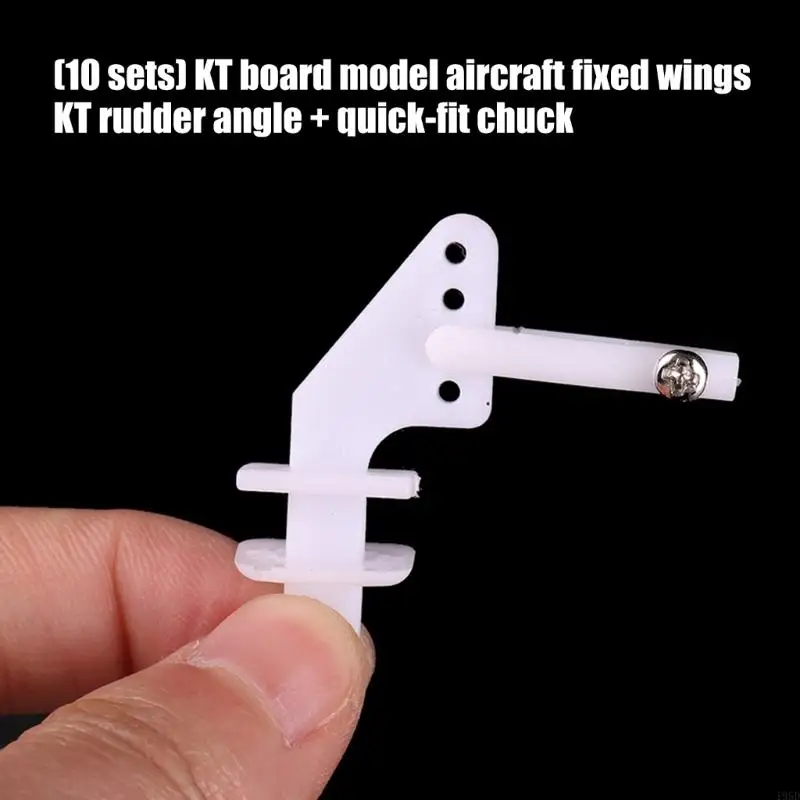 Model Aircraft Control Rudder Horn Hardware Set,10 Set Nylon Control Horn Quickly-Fit Clevis Parts for Fixed-Wing Assembly, Spar