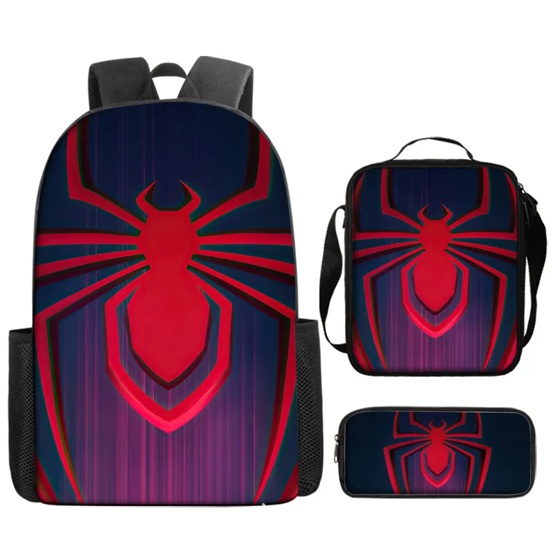 Nieuwe Spidermans Rugzak Student Rugzak Grote Capaciteit Ademende Lichtgewicht Anime Cartoon Rugzak Lunch Etui