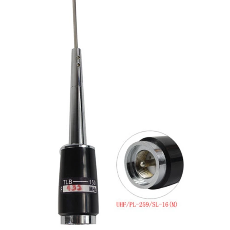 2X dettagli del nuovo argento UHF 400-470 Mhz 200W 5.5Db SL-16 PL-259 Antenna autoradio Mobile