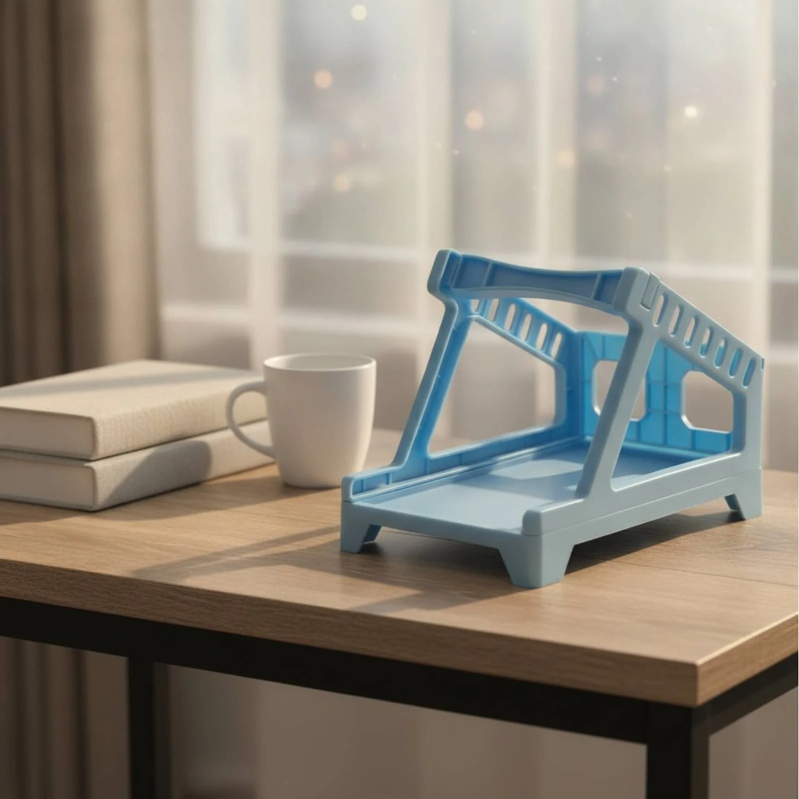 Thermal Printer Stand Angled Waybill Box Holder Plastic Stand with Sloped Platform Open-Frame Organizer Elevated