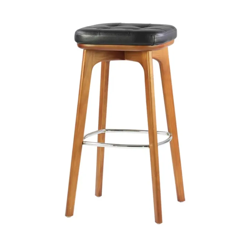 Bar Chair Nordic High Furniture Velvet Back Luxury Kitchen Leather Modern High Stool