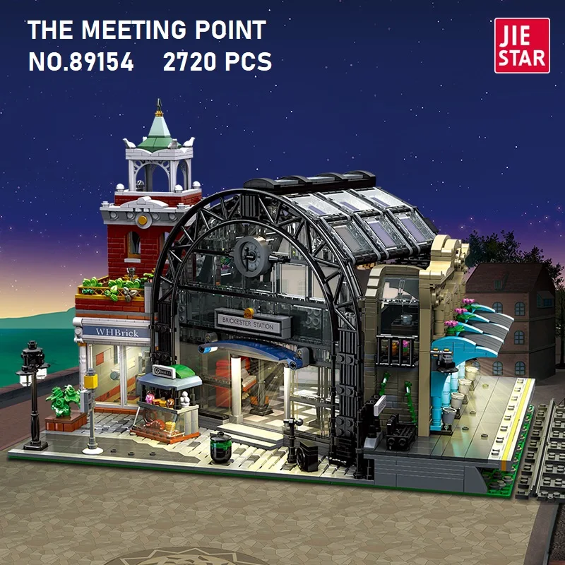 

2720pcs Street View Series Train Intersection Station Building Model Children's Educational Assembly Toy Blocks Decoration