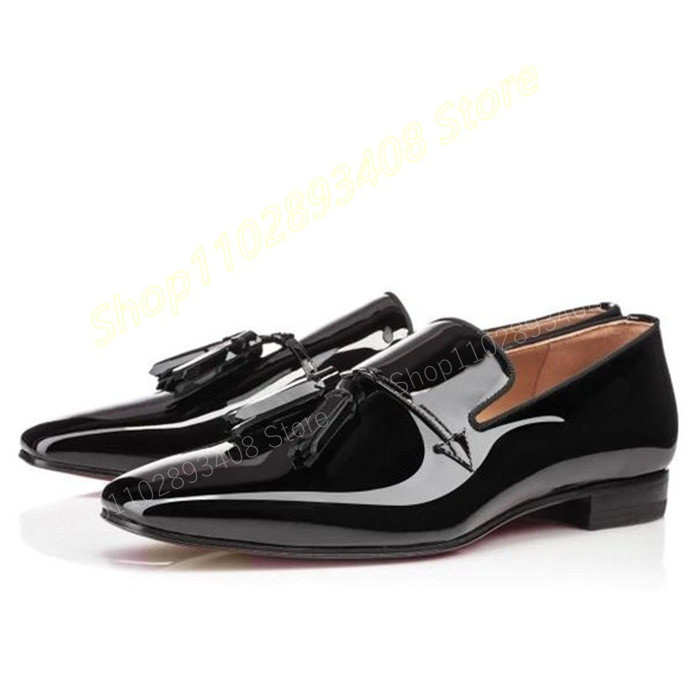 

Fringe Tassels Men Dress Shoes High Leather Quality Concise Loafers Wedding Party Classic Flat Men Shoes 2024 Zapatillas Mujer