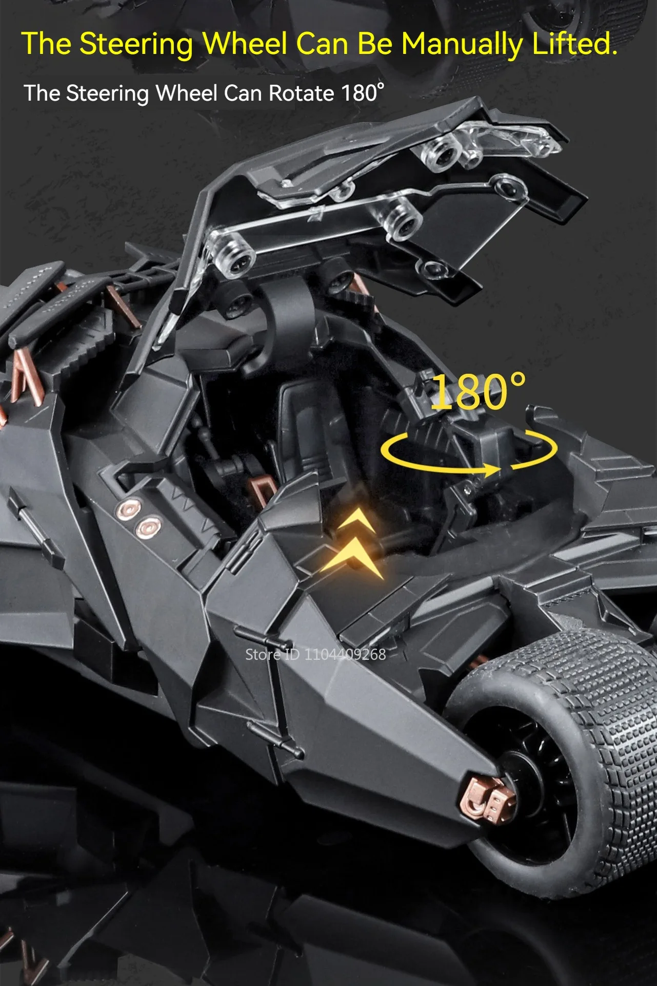 1:24 Batmobil Bolide Auto Modell Spielzeug Türen Geöffnet Stoßdämpfung Spray Sportwagen Modelle Sound Licht Spielzeug Geschenke für Jungen – Detail 6