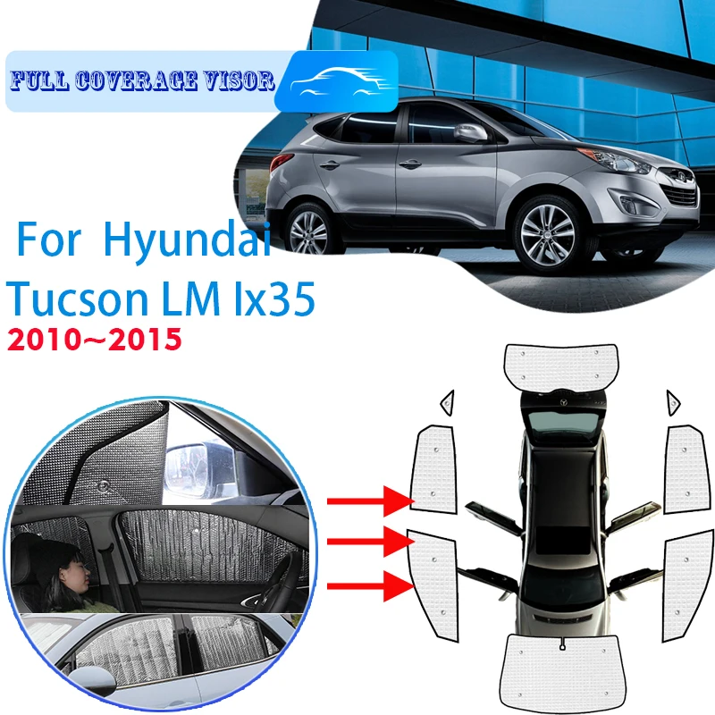 

Full Covers Sunshades For Hyundai Tucson LM Ix35 2010~2015 2013 Car Accessories Sun Protection Windshields Side Window Visor