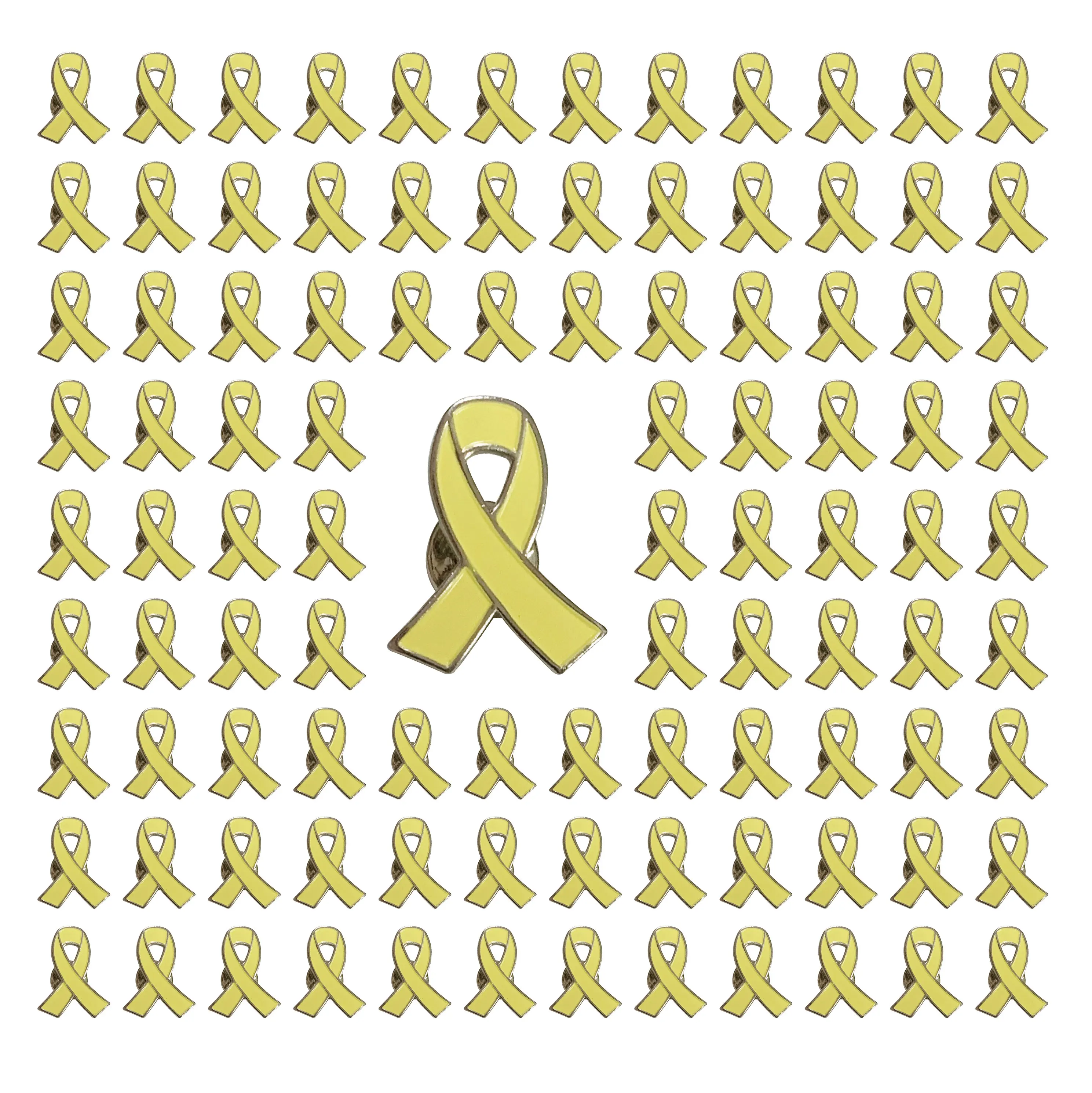 20/100pcs Metal Yellow Ribbon Pin Awareness Ribbon Pin Bone Cancer Awareness Support Campaign Charity Donation Event Gift