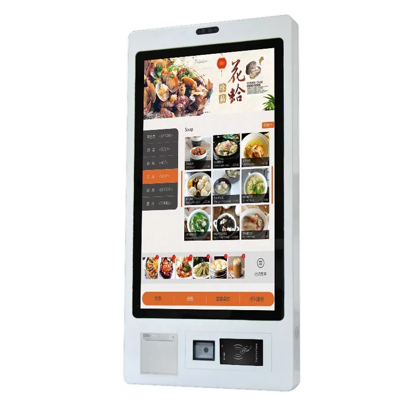 

32-Inch ticket vending machine self-service touch screen wall-mounted payment kiosk restaurant self-checkout kiosk