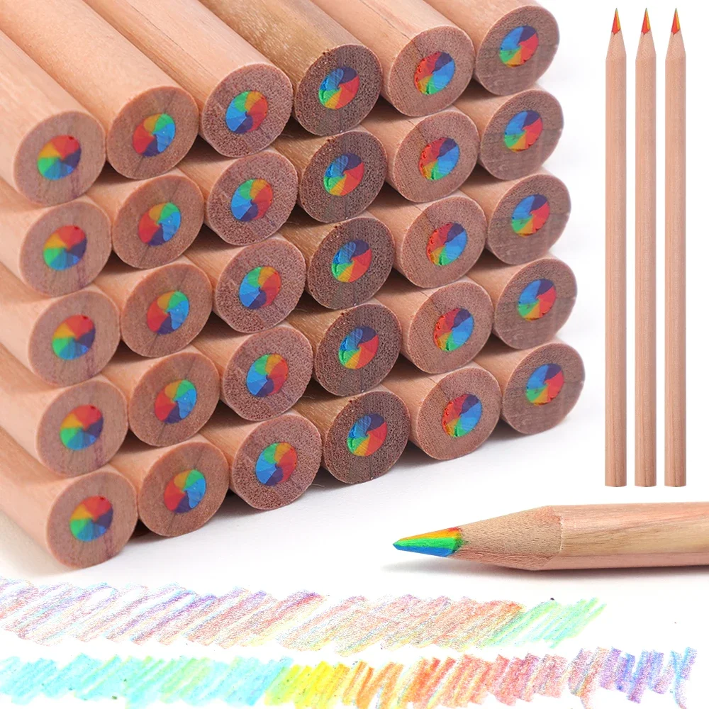 1-12Pcs Rainbow Colored Pencils For Kids Adults Drawing Coloring Sketching Art Supplies Stationary Wooden Multicolored Pencils